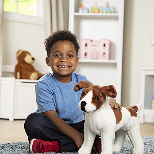 Melissa & Doug Jack Russell Terrier - Plush, Soft Toy, Animal, All Ages, Gift for Boy or Girl, Brown and White, 30 cm