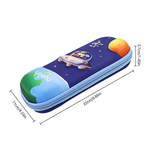 Siwinparts 2Pcs Boys Pencil Case Set 3D Eva Cute Dinosaur and UFO Pencil Case Portable Pen Case Childrens Pencil Case for Kids,School Gifts for Boys