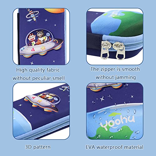 Siwinparts 2Pcs Boys Pencil Case Set 3D Eva Cute Dinosaur and UFO Pencil Case Portable Pen Case Childrens Pencil Case for Kids,School Gifts for Boys