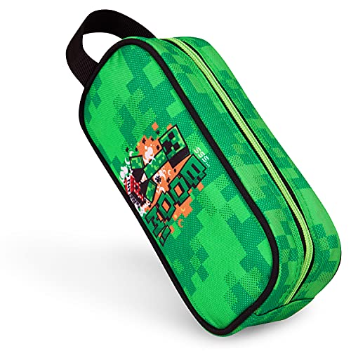 Minecraft Pencil Case, School Supplies Pencil Cases Large Capacity, Gifts for Boys (Green)