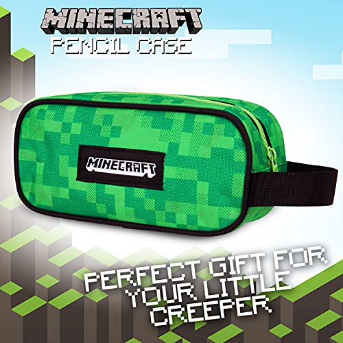 Minecraft Pencil Case, School Supplies Pencil Cases Large Capacity, Gifts for Boys (Green)