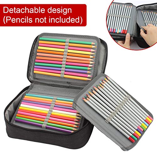 Pencil Case Large Capacity,72 Packs Multifunction Pencil Bag Big Capacity Pen Pouch Holder Stationery Organizer Box School Office Supplies for Girls（Black）