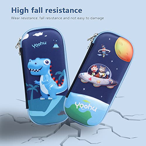 Siwinparts 2Pcs Boys Pencil Case Set 3D Eva Cute Dinosaur and UFO Pencil Case Portable Pen Case Childrens Pencil Case for Kids,School Gifts for Boys