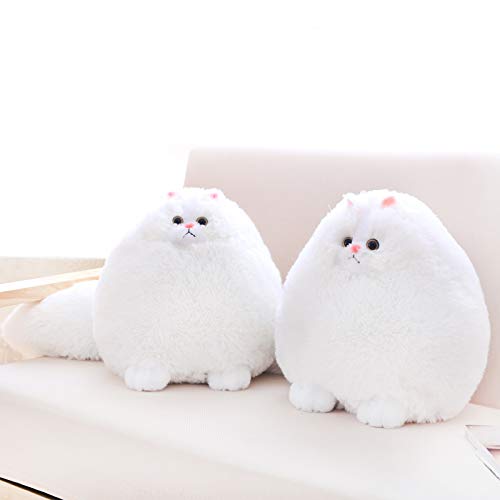 Winsterch Cuddly Cat Soft Toy Stuffed Cat Teddy Plush Animal Toy,Kids Birthday Baby Doll,White Cat Soft Toy (White, 30 CM)