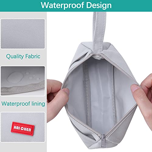 hoinya Pencil Case, Pencil Case for Girls and Boys Large Capacity Pencil Pen Pouch Bag with Compartments, Big Supplies Organizer for Women, Aesthetic Pencil Bag for Kids and Students, Grey