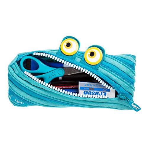 ZIPIT Wildlings Pencil Case for Kids Pencil Pouch for School, College and Office Pencil Bag for Boys & Girls (Blue)