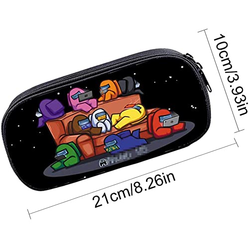 Game Pencil Case, JPYH Student Animation Stationery Box Wallet, Kids Birthday Easter Gift Pencil Case Pencil Bag (Black Printed)