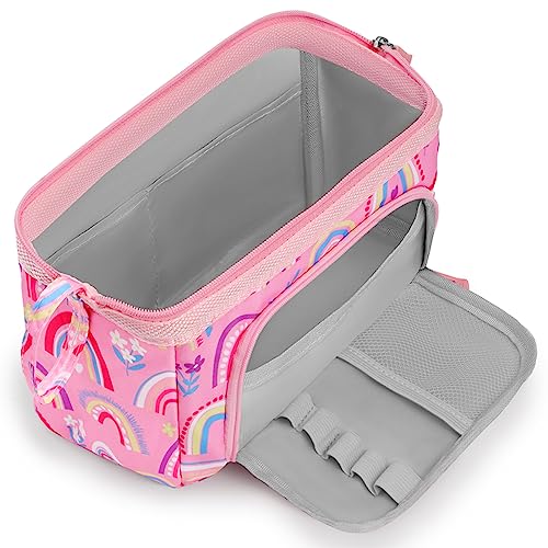 Unineovo Pencil Case for Girls Boys Rainbow Large Pencil Pouch with Compartments for School Students Kids Gifts