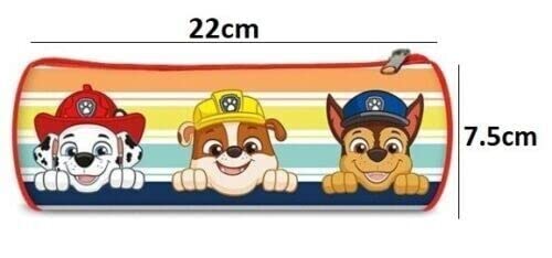 Paw Patrol Barrel Pencil Case, Zipped Pencil Case for School Kids, Pencil Pouch for Back to School Stationery, Single Pocket, Size-22cm (Paw Patrol)
