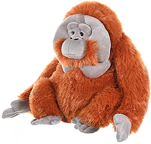 Wild Republic Male Orangutan Plush Soft Toy, Cuddlekins Cuddly Toys, Gifts for Kids 30 cm,Brown