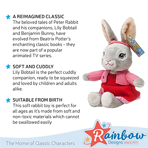 Rainbow Designs PO1570 Official Beatrix Potter Lily Bobtail Soft Peter Rabbit Cuddly Toys Plush Teddy Bear for Toddlers and Babies