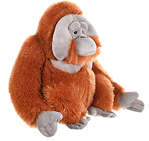 Wild Republic Male Orangutan Plush Soft Toy, Cuddlekins Cuddly Toys, Gifts for Kids 30 cm,Brown