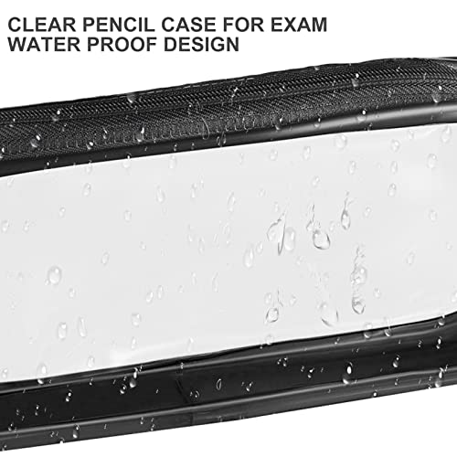 JOYSKY 2 Pcs Clear Pencil Case Transparent Pencil Case 20 x 4 x 8 cm Waterproof PVC Pencil Cases Exam Pencil Bags with Zipper for Girls Boys Stationery Cosmetics Storage School College Office