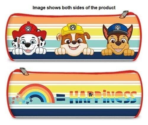 Paw Patrol Barrel Pencil Case, Zipped Pencil Case for School Kids, Pencil Pouch for Back to School Stationery, Single Pocket, Size-22cm (Paw Patrol)