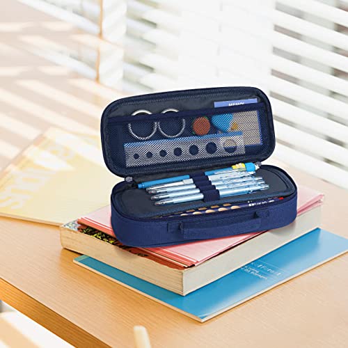 Four Candies Cute Pencil Case for Boys, Big Capacity Canvas Kawaii Pencil Pouch with Zipper & Handle, Waterproof and Durable Compartment Large Storage Pencil Bag for Kids in School - Astronaut