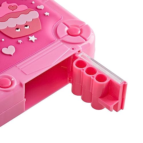 Tinc Mallo Character Pop Out Pencil Case Pink | Pop Out Compartment with Push Button | Includes Pencil with Eraser Topper, Ballpoint Pen & 15cm Ruler | 3 Compartments | for School