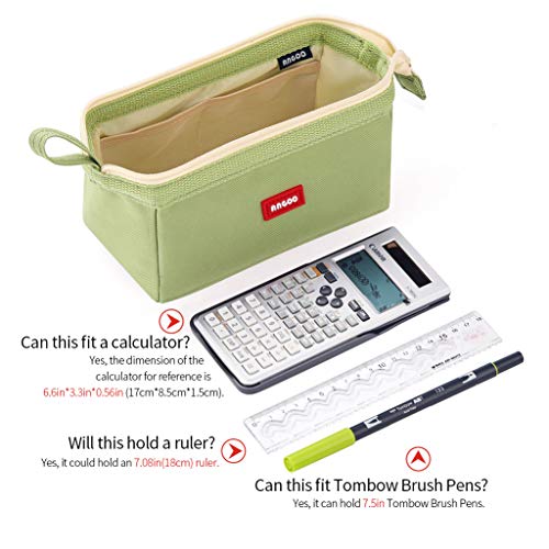 CICIMELON Pencil Case Large Capacity Pencil Pouch Pen Bag for School Teen Girl Boy Men Women (Green)