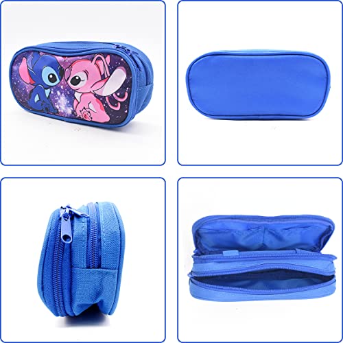 BSNRDX Pencil Case Big Capacity 2 Compartments Expandable Pen Bag Cartoon Pencil Case Stationary Supplies with Zippers High College School Office for Girls Boys Students