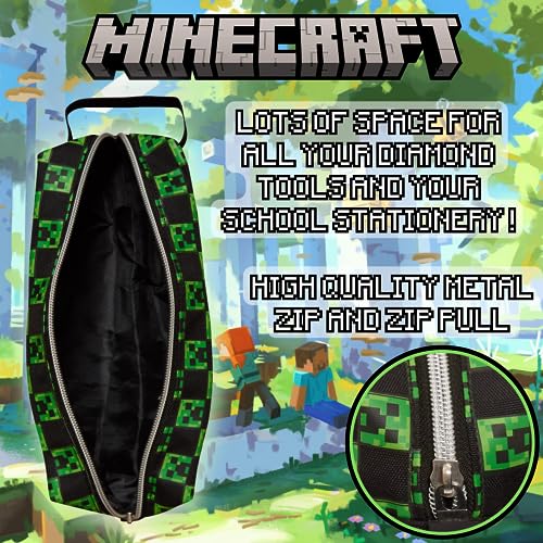 Minecraft Pencil Case Adults Kids Large Capacity Creeper Gaming Accessory Gamer Toiletries Bag