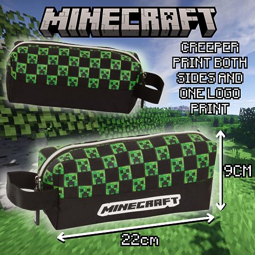 Minecraft Pencil Case Adults Kids Large Capacity Creeper Gaming Accessory Gamer Toiletries Bag