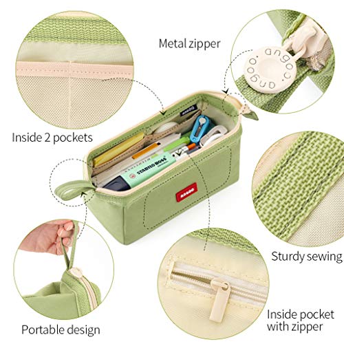 CICIMELON Pencil Case Large Capacity Pencil Pouch Pen Bag for School Teen Girl Boy Men Women (Green)