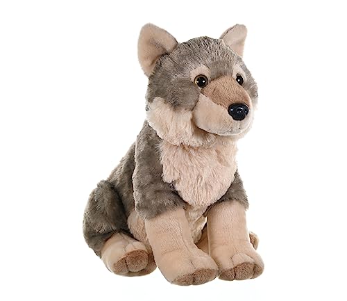 Wild Republic 10963 Wolf Plush, Cuddlekins Cuddly Soft Toys, Kids Gifts, 30 cm,Grey