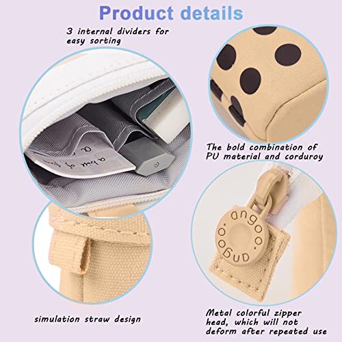 Wellehomi Cute Pencil Case, Standing Pen Holder Telescopic Small Pencil Case Slim Special Preppy Pencil Pouch Pop Up Cosmetic Makeup Bag for Girls Student Teen Women Office Middle School