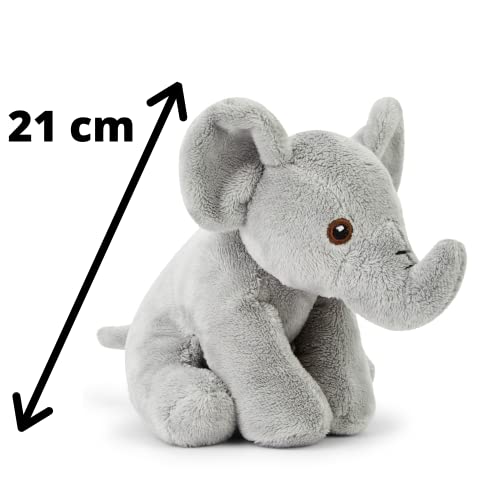 Zappi Co 100% Recycled Plush Elephant Plush Toy (13-15cm) Stuffed Soft Cuddly animals Collection For New Born Child First kid