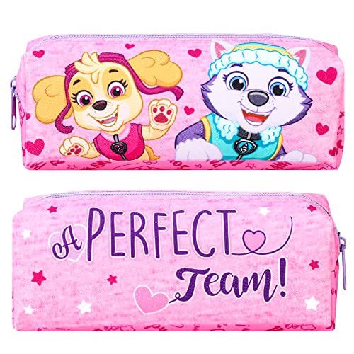 RB Global Paw Patrol Pencil Case for Kids Girls - Skye Perfect Team Back to School Rectangular Barrel Zipped Pencil Case