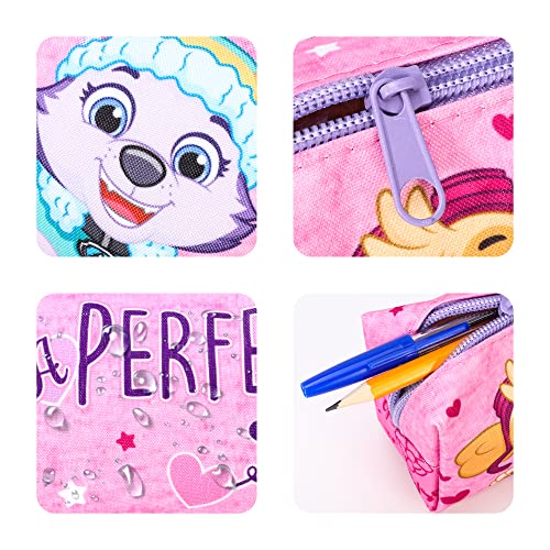 RB Global Paw Patrol Pencil Case for Kids Girls - Skye Perfect Team Back to School Rectangular Barrel Zipped Pencil Case