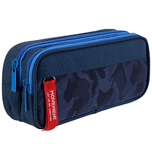 Yonzone Pencil Case, Large Capacity Pencil Cases Pencil Bag Pouch Big Storage Pen Holder with Multi Compartments for Boys Girls Stationary Office Organizer Supplies Adults, Navy Blue