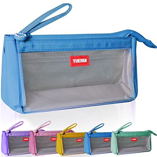 hzzycer Large Pencil Case Big Capacity Pencil Bag Portable Pencil Case for Girls and Boys Pencil Pouch Suitable for Middle High School College Students (Blue)