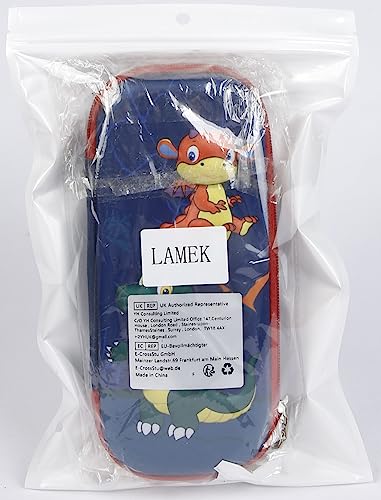 LAMEK Dinosaur Pencil Case,Large Capacity Pen Case Pouch Bag 3D Cartoon Stationery Organizer Box Blue Pencil Bag for Boys Girls Kids Teens Students Start of School Teenagers Gift