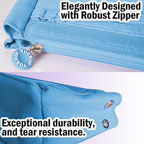 hzzycer Large Pencil Case Big Capacity Pencil Bag Portable Pencil Case for Girls and Boys Pencil Pouch Suitable for Middle High School College Students (Blue)