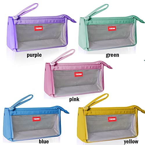 hzzycer Large Pencil Case Big Capacity Pencil Bag Portable Pencil Case for Girls and Boys Pencil Pouch Suitable for Middle High School College Students (Blue)