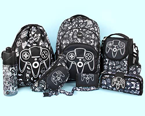 Fringoo - Silicone Patch Kids Pencil Case for Boys | Perfect for School or Home | 2 Zipped Compartment Pencil Case Holds School Supplies - Game On