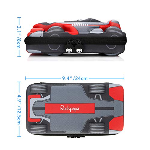 Rockpapa Race Car Large Pencil Cases, Big Pencil Case for Boys & Girls, Small Storage Box for School Students Boys Teens Kids Toddlers (Grey Red)