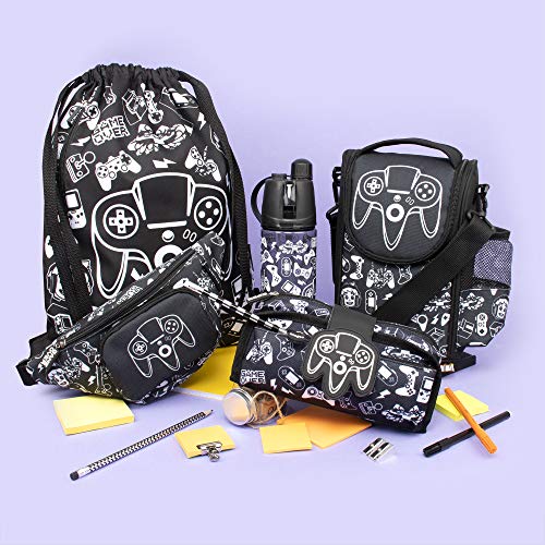 Fringoo - Silicone Patch Kids Pencil Case for Boys | Perfect for School or Home | 2 Zipped Compartment Pencil Case Holds School Supplies - Game On