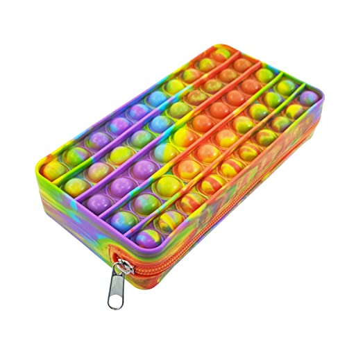 SUOXU Pop Pencil Case, Big Capacity Fidget Pencil Case for Girls Boys,Stress Reliever Pen Pouch for Kids Push Pop Out Bubble Fidget Sensory Toys (sb 941)