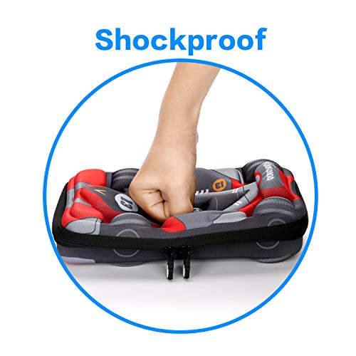 Rockpapa Race Car Large Pencil Cases, Big Pencil Case for Boys & Girls, Small Storage Box for School Students Boys Teens Kids Toddlers (Grey Red)