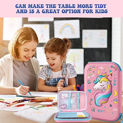 TCJJ Unicorn Pencil Case,3D Eva Cute Pencil Case for Girls,High Capacity Water Proof Stationery Set for Kids,School Supplies for Kids Back to School Gifts,Christmas Gifts