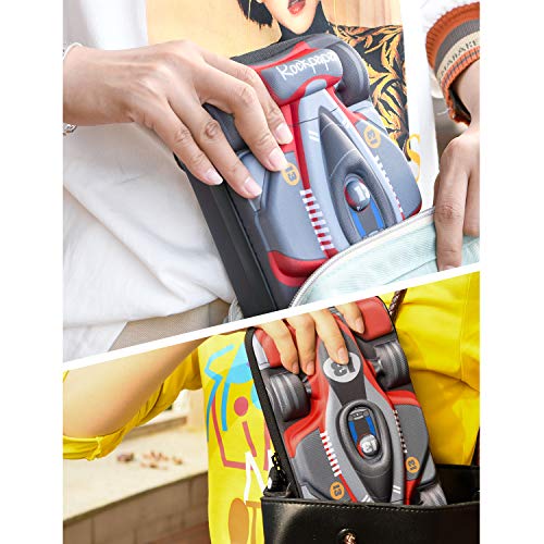 Rockpapa Race Car Large Pencil Cases, Big Pencil Case for Boys & Girls, Small Storage Box for School Students Boys Teens Kids Toddlers (Grey Red)