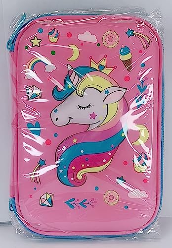 TCJJ Unicorn Pencil Case,3D Eva Cute Pencil Case for Girls,High Capacity Water Proof Stationery Set for Kids,School Supplies for Kids Back to School Gifts,Christmas Gifts