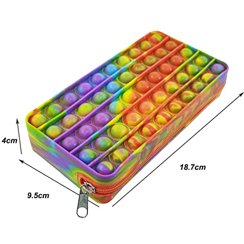 SUOXU Pop Pencil Case, Big Capacity Fidget Pencil Case for Girls Boys,Stress Reliever Pen Pouch for Kids Push Pop Out Bubble Fidget Sensory Toys (sb 941)