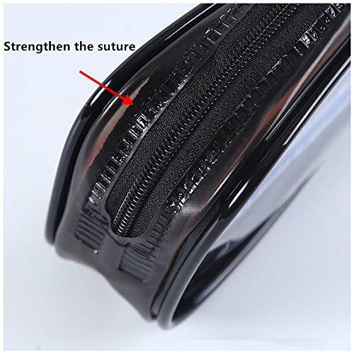 2 PCS Clear Pencil Case, ARKIM Big Capacity Clear Exam Pencil Case Pouch, PVC Zipper Large Black Pen Pencil Case for Teenage Boys Girls Women