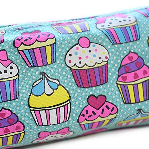 Fashion Stationery Pencil Cases in a Cupcake Dotty Girls Kids Children's Back to School Pencil Case Pencil Pouch