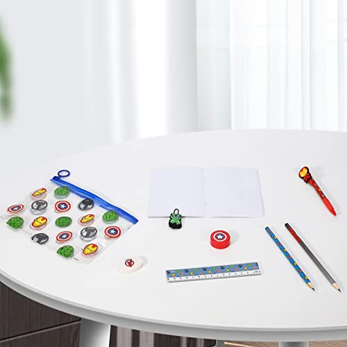 Avengers 9pcs Transparent Filled Pencil Case Stationery Set Waterproof Boys Girls Kids Children School Travel Exam