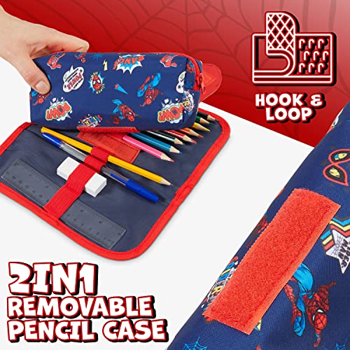 Marvel Boys Pencil Case Spiderman Pencil Cases for Kids with Stationery