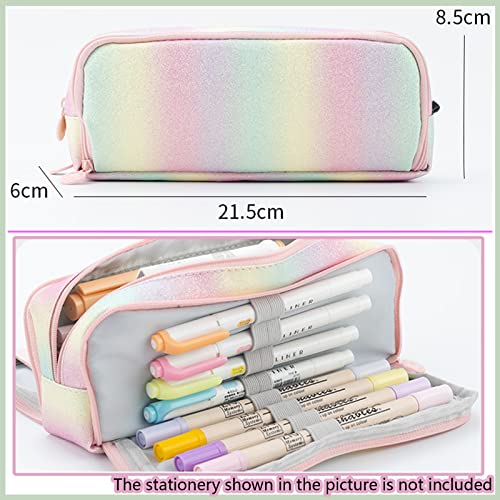 X SIM FITNESSX Pencil Case Teenager Girls Pencil Case 3 Compartments Boys Large Capacity Pencil Case for School & Office (Multicoloured)