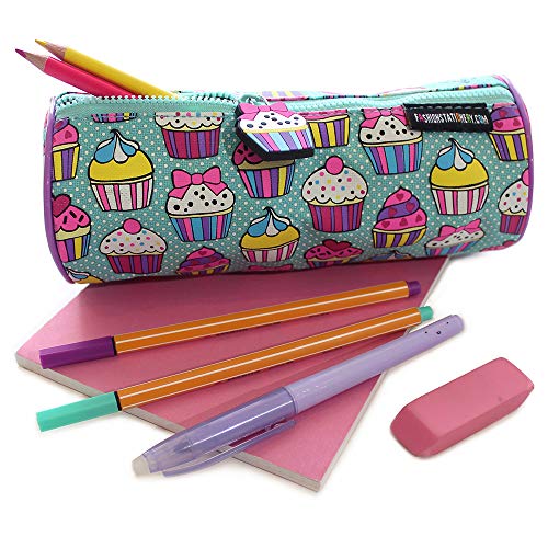 Fashion Stationery Pencil Cases in a Cupcake Dotty Girls Kids Children's Back to School Pencil Case Pencil Pouch